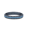 925 Sterling Silver Eternity Style Round  Simulated Turquoise Band Ring