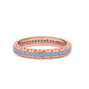925 Sterling Silver Eternity Style Round  Simulated Turquoise Band Ring