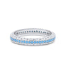 925 Sterling Silver Eternity Style Round  Simulated Turquoise Band Ring