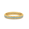 925 Sterling Silver Eternity Style Round  Simulated Turquoise Band Ring