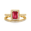 925 Sterling Silver Radiant Cut Two Piece Bridal Set Band Ring