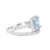 925 Sterling Silver Radiant Cut Two Piece Bridal Set Band Ring