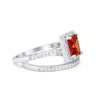 925 Sterling Silver Radiant Cut Two Piece Bridal Set Band Ring