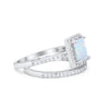 925 Sterling Silver Radiant Cut Two Piece Bridal Set Band Ring