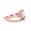 925 Sterling Silver Radiant Cut Two Piece Bridal Set Band Ring