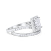 925 Sterling Silver Radiant Cut Two Piece Bridal Set Band Ring