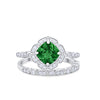 925 Sterling Silver Art Deco Bridal Set Cushion Round CZ Wedding Band Ring