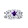 925 Sterling Silver Art Deco Vintage Style Bridal Set Round CZ Band Ring