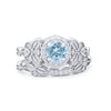 925 Sterling Silver Art Deco Vintage Style Bridal Set Round CZ Band Ring