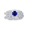 925 Sterling Silver Art Deco Vintage Style Bridal Set Round CZ Band Ring