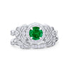 925 Sterling Silver Art Deco Vintage Style Bridal Set Round CZ Band Ring