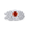 925 Sterling Silver Art Deco Vintage Style Bridal Set Round CZ Band Ring