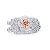 925 Sterling Silver Art Deco Vintage Style Bridal Set Round CZ Band Ring