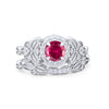 925 Sterling Silver Art Deco Vintage Style Bridal Set Round CZ Band Ring