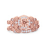 925 Sterling Silver Art Deco Vintage Style Bridal Set Round CZ Band Ring