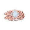 925 Sterling Silver Art Deco Vintage Style Bridal Set Round CZ Band Ring