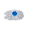 925 Sterling Silver Art Deco Vintage Style Bridal Set Round CZ Band Ring