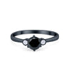 925 Sterling Silver Three Stone Round Cubic Zirconia Wedding Engagement Ring