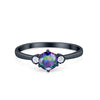 925 Sterling Silver Three Stone Round Cubic Zirconia Wedding Engagement Ring