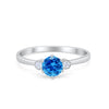 925 Sterling Silver Three Stone Round Cubic Zirconia Wedding Engagement Ring