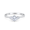 925 Sterling Silver Three Stone Round Cubic Zirconia Wedding Engagement Ring