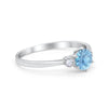925 Sterling Silver Three Stone Round Cubic Zirconia Wedding Engagement Ring
