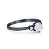925 Sterling Silver Three Stone Round Cubic Zirconia Wedding Engagement Ring