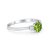 925 Sterling Silver Three Stone Round Cubic Zirconia Wedding Engagement Ring