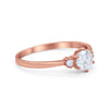925 Sterling Silver Three Stone Round Cubic Zirconia Wedding Engagement Ring
