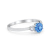 925 Sterling Silver Three Stone Round Cubic Zirconia Wedding Engagement Ring