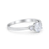 925 Sterling Silver Three Stone Round Cubic Zirconia Wedding Engagement Ring