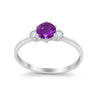 925 Sterling Silver Three Stone Round Cubic Zirconia Wedding Engagement Ring
