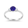 925 Sterling Silver Three Stone Round Cubic Zirconia Wedding Engagement Ring