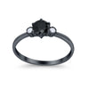 925 Sterling Silver Three Stone Round Cubic Zirconia Wedding Engagement Ring