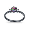 925 Sterling Silver Three Stone Round Cubic Zirconia Wedding Engagement Ring