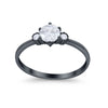 925 Sterling Silver Three Stone Round Cubic Zirconia Wedding Engagement Ring