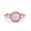 925 Sterling Silver Art Deco Wedding Engagement Ring Round Cubic Zirconia
