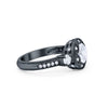 925 Sterling Silver Art Deco Wedding Engagement Ring Round Cubic Zirconia