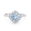 925 Sterling Silver Round Cubic Zirconia Cushion Art Wedding Engagement Ring