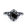 925 Sterling Silver Round Cubic Zirconia Cushion Art Wedding Engagement Ring