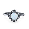925 Sterling Silver Round Cubic Zirconia Cushion Art Wedding Engagement Ring