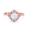 925 Sterling Silver Round Cubic Zirconia Cushion Art Wedding Engagement Ring