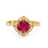 925 Sterling Silver Round Cubic Zirconia Cushion Art Wedding Engagement Ring