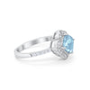 925 Sterling Silver Round Cubic Zirconia Cushion Art Wedding Engagement Ring