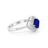925 Sterling Silver Round Cubic Zirconia Cushion Art Wedding Engagement Ring