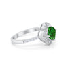 925 Sterling Silver Round Cubic Zirconia Cushion Art Wedding Engagement Ring