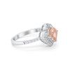 925 Sterling Silver Round Cubic Zirconia Cushion Art Wedding Engagement Ring
