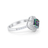 925 Sterling Silver Round Cubic Zirconia Cushion Art Wedding Engagement Ring