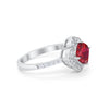 925 Sterling Silver Round Cubic Zirconia Cushion Art Wedding Engagement Ring