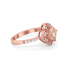 925 Sterling Silver Round Cubic Zirconia Cushion Art Wedding Engagement Ring
